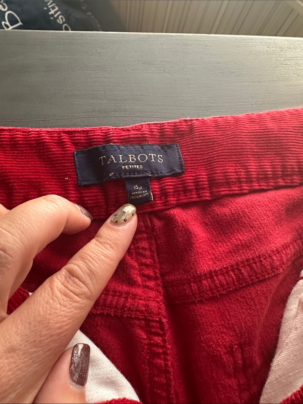 Talbots Red Corduroy Straight Leg Pants